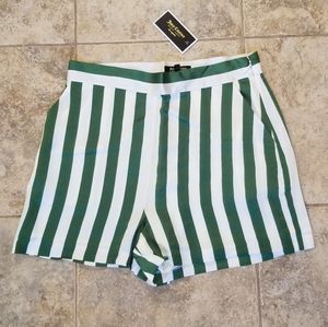 NWT JUICY COUTURE BLACK LABEL SATIN STRIPED SHORTS